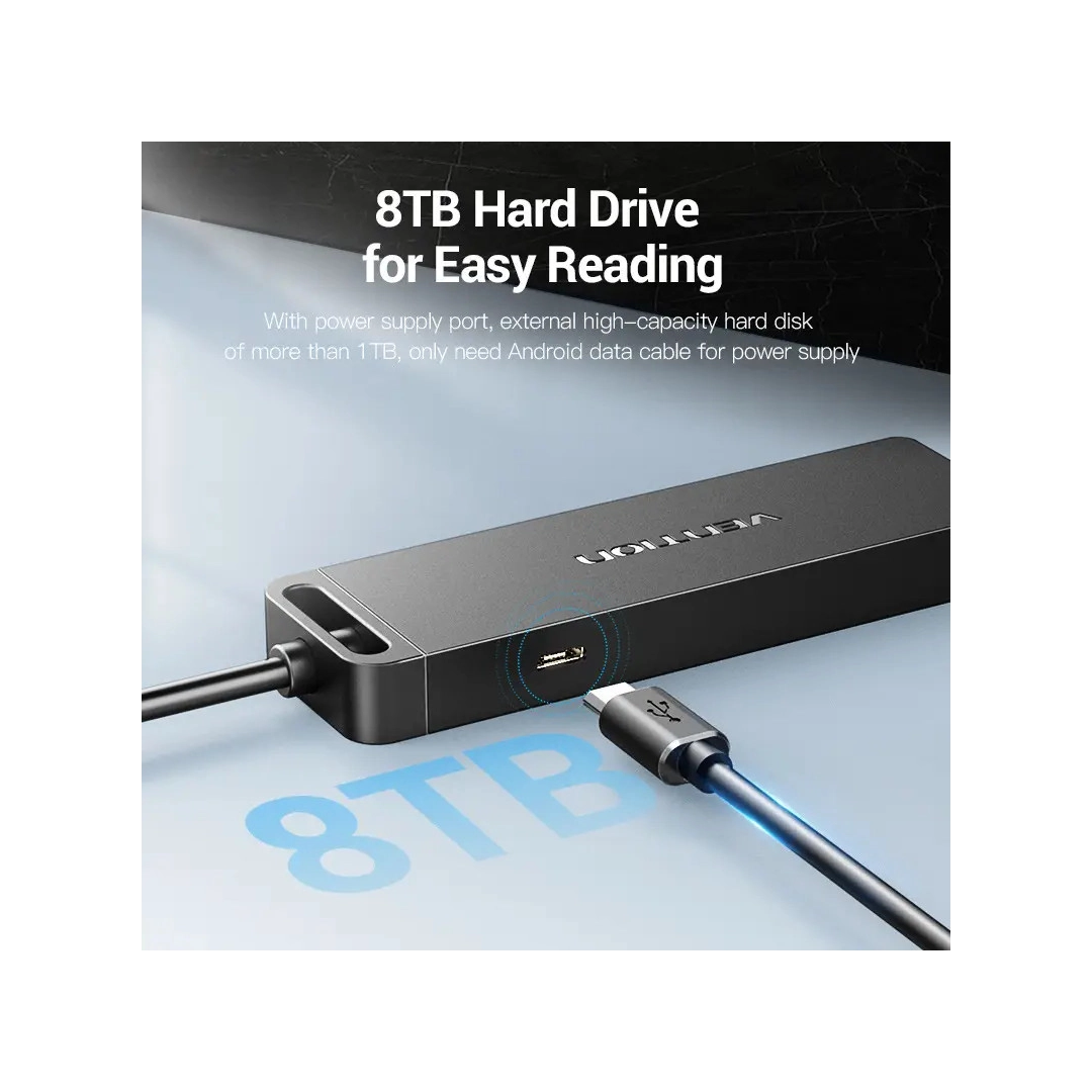 USB-хаб Vention 4-Port з micro USB живленням 0.15M Black (CHLBB) USB-хаб Vention 4-Port з micro USB живленням 0.15M Black (CHLBB)