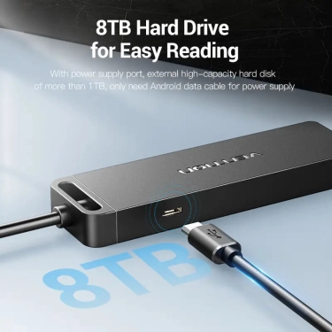 USB-хаб Vention 4-Port з micro USB живленням 0.15M Black (CHLBB)