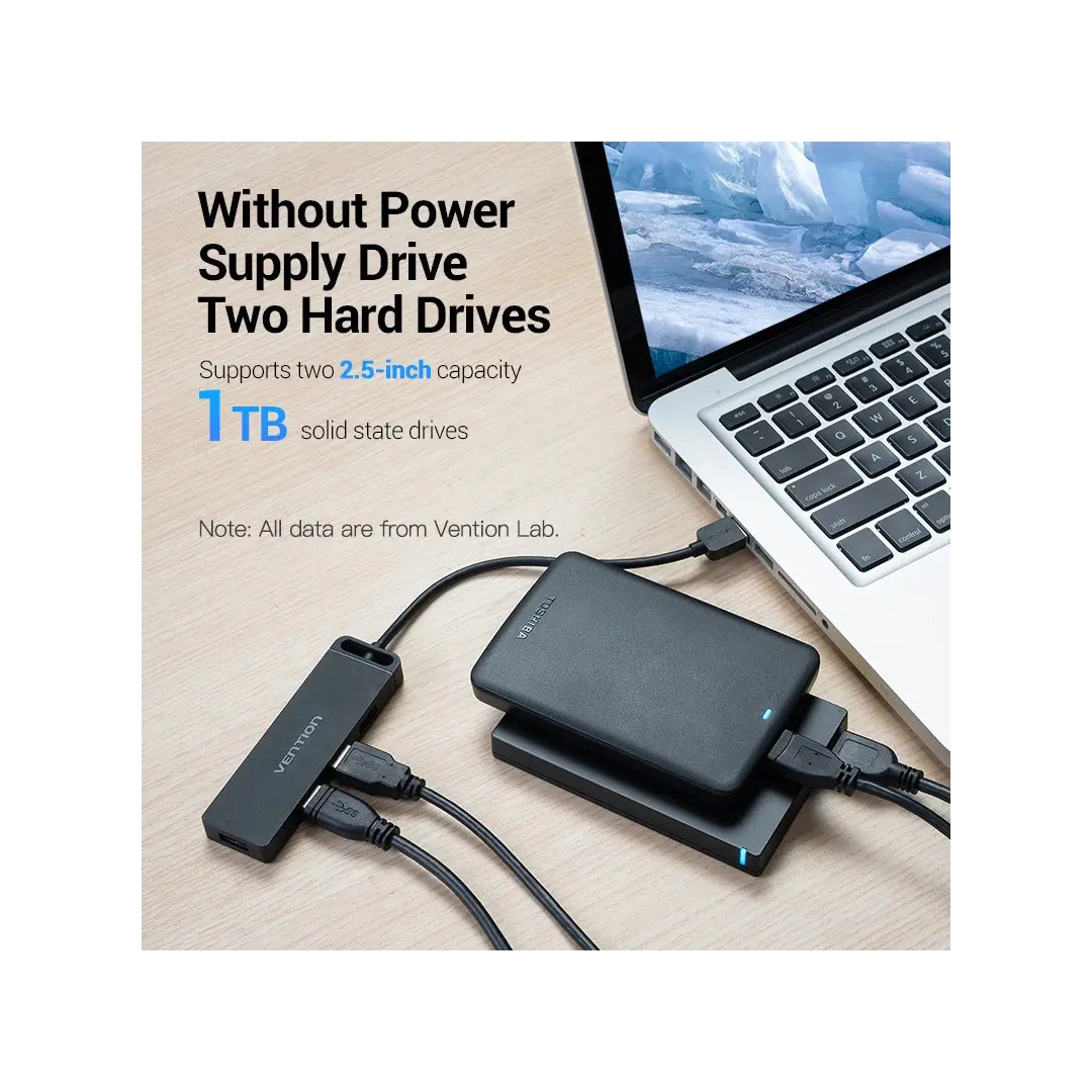 USB-хаб Vention 4-Port з micro USB живленням 0.15M Black (CHLBB) USB-хаб Vention 4-Port з micro USB живленням 0.15M Black (CHLBB)