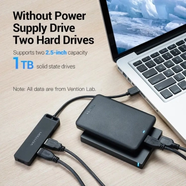 USB-хаб Vention 4-Port з micro USB живленням 0.15M Black (CHLBB)