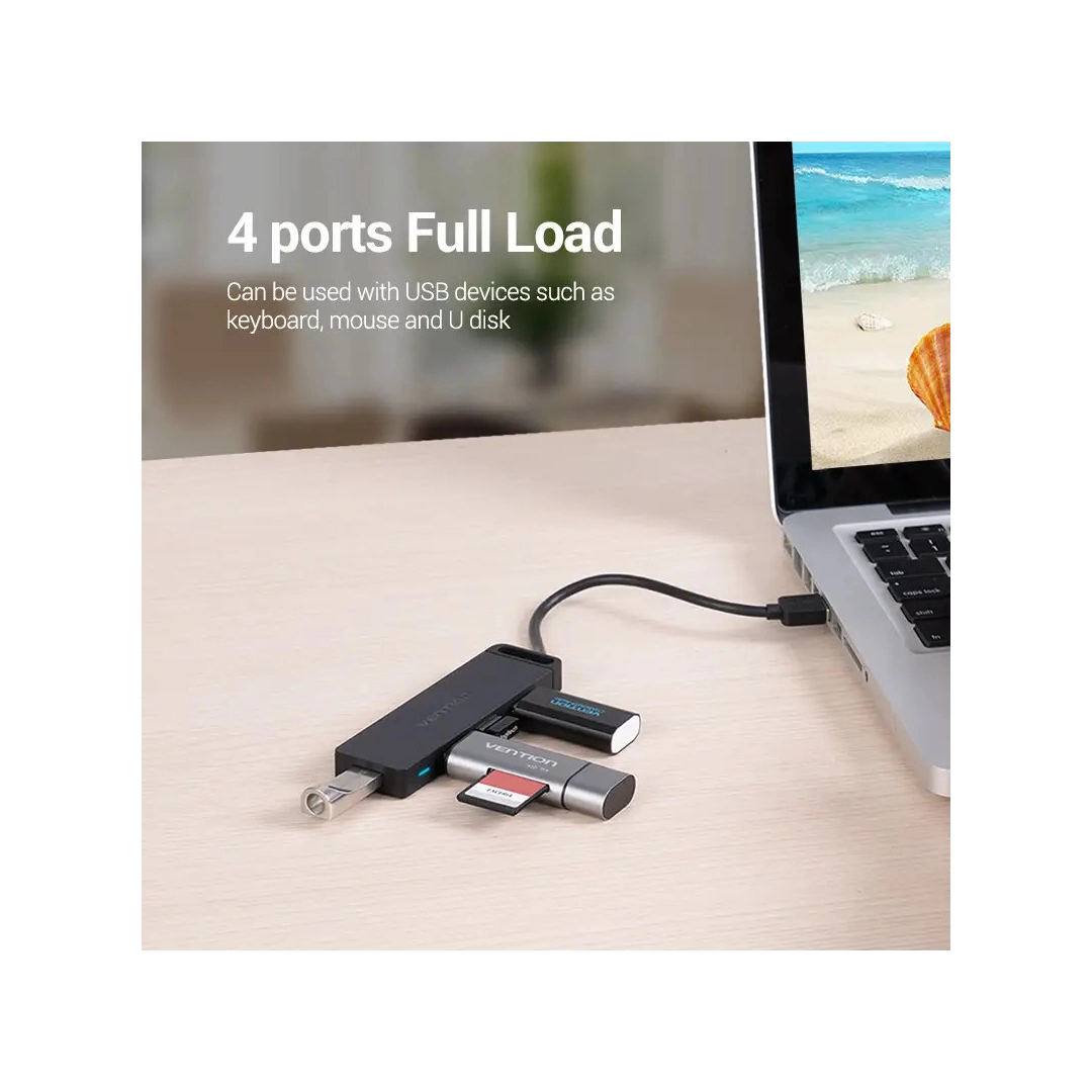 USB-хаб Vention 4-Port з micro USB живленням 0.15M Black (CHLBB) USB-хаб Vention 4-Port з micro USB живленням 0.15M Black (CHLBB)
