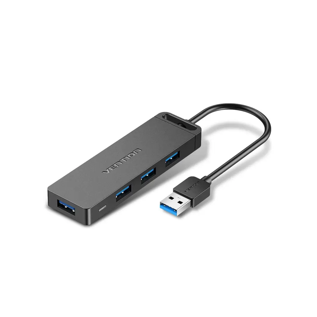 USB-хаб Vention 4-Port з micro USB живленням 0.15M Black (CHLBB)