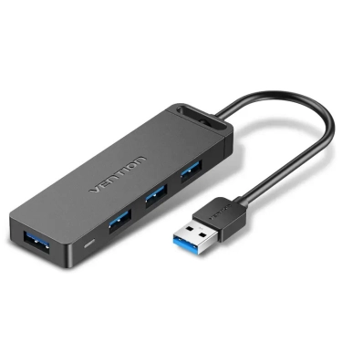 USB-хаб Vention 4-Port з micro USB живленням 0.15M Black (CHLBB)