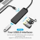 USB-хаб Vention 4-Port із micro USB живленням 0.15 м Black (TGKBB) USB-хаб Vention 4-Port із micro USB живленням 0.15 м Black (TGKBB)