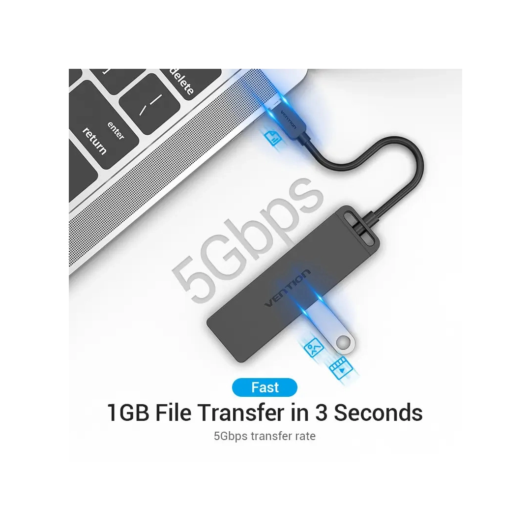 USB-хаб Vention 4-Port із micro USB живленням 0.15 м Black (TGKBB) USB-хаб Vention 4-Port із micro USB живленням 0.15 м Black (TGKBB)