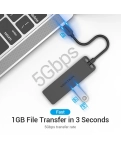 USB-хаб Vention 4-Port із micro USB живленням 0.15 м Black (TGKBB)