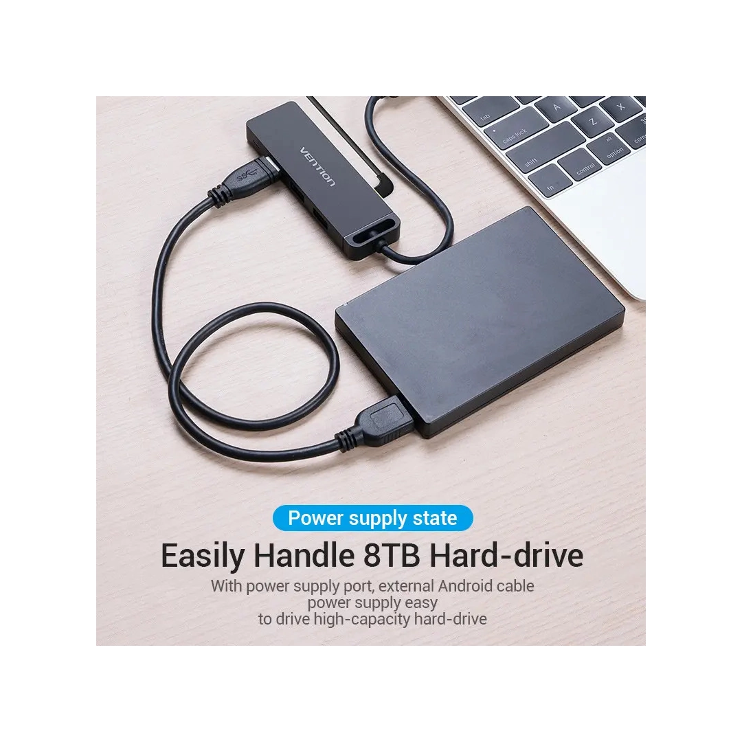 USB-хаб Vention 4-Port із micro USB живленням 0.15 м Black (TGKBB) USB-хаб Vention 4-Port із micro USB живленням 0.15 м Black (TGKBB)