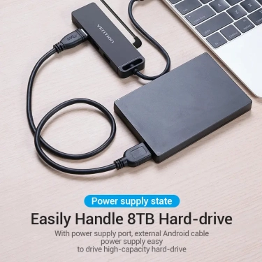 USB-хаб Vention 4-Port із micro USB живленням 0.15 м Black (TGKBB)