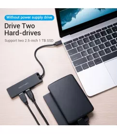 USB-хаб Vention 4-Port із micro USB живленням 0.15 м Black (TGKBB)