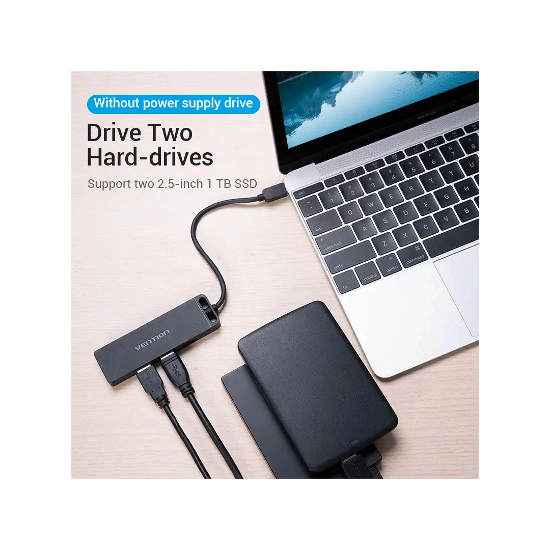 USB-хаб Vention 4-Port із micro USB живленням 0.15 м Black (TGKBB) USB-хаб Vention 4-Port із micro USB живленням 0.15 м Black (TGKBB)