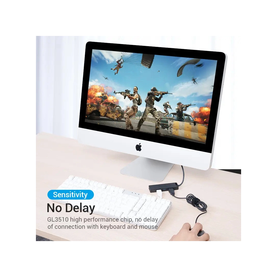 USB-хаб Vention 4-Port із micro USB живленням 0.15 м Black (TGKBB) USB-хаб Vention 4-Port із micro USB живленням 0.15 м Black (TGKBB)