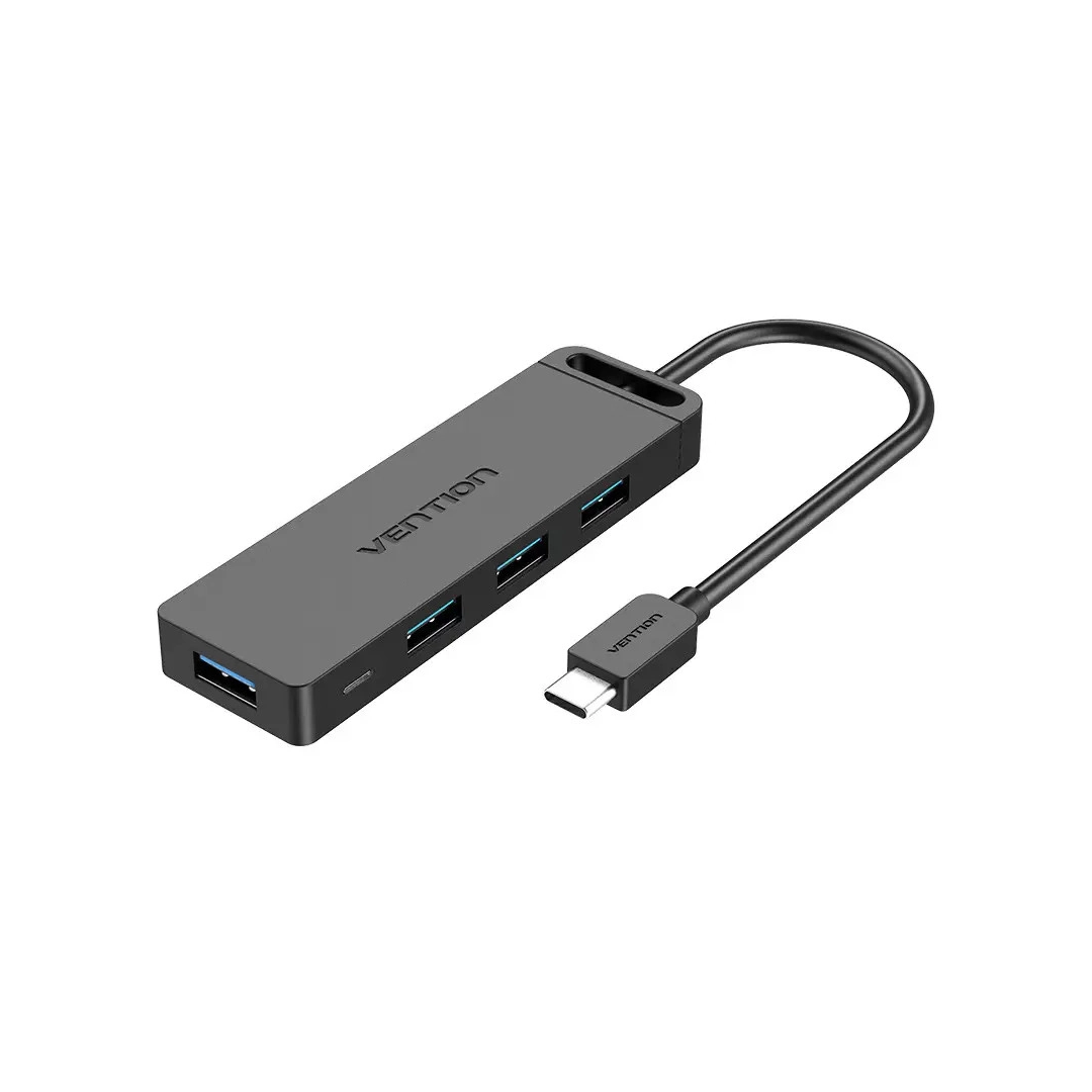 USB-хаб Vention 4-Port із micro USB живленням 0.15 м Black (TGKBB)