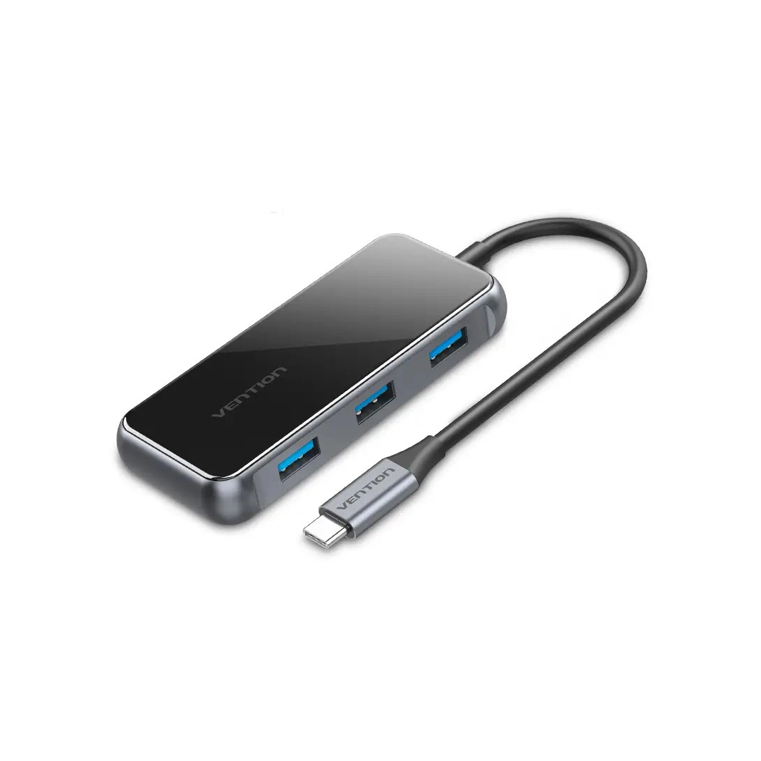 USB-хаб Vention 5 в 1 Type-C-HDMI-USB-PD 3USB 3.0 4K 60Hz 87W 0.15m Black (TFBHB)