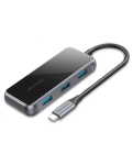 USB-хаб Vention 5 в 1 Type-C-HDMI-USB-PD 3USB 3.0 4K 60Hz 87W 0.15m Black (TFBHB)