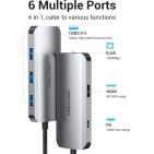 USB-хаб Vention OTG USB Hub USB-C to HDMI/USB 3.0x3/RJ45/PD, 0.15 m (TOHHB) USB-хаб Vention OTG USB Hub USB-C to HDMI/USB 3.0x3/RJ45/PD, 0.15 m (TOHHB)
