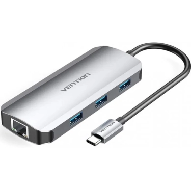 USB-хаб Vention OTG USB Hub USB-C to HDMI/USB 3.0x3/RJ45/PD, 0.15 m (TOHHB)