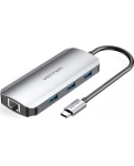 USB-хаб Vention OTG USB Hub USB-C to HDMI/USB 3.0x3/RJ45/PD, 0.15 m (TOHHB)