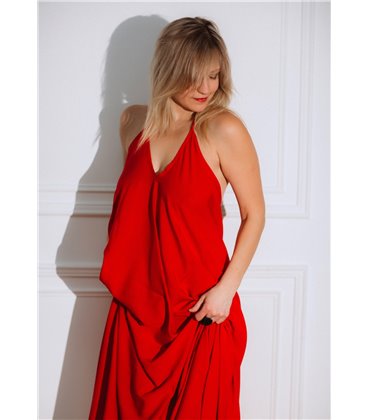 Довге жіноче плаття з відкритою спиною Red Pearl RAO WEAR One Size зріст 165-170 см
