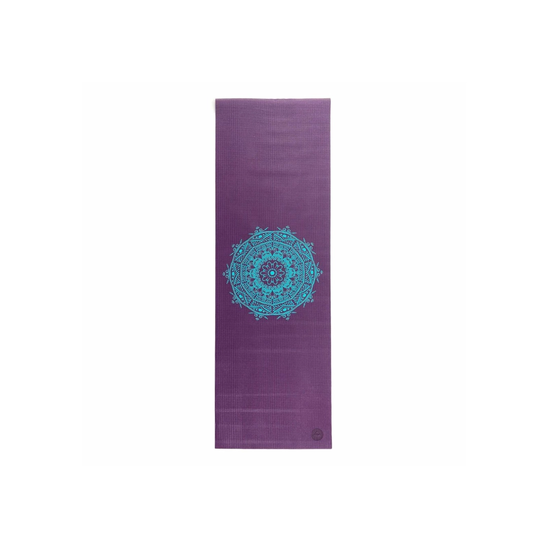 Килимок для йоги Bodhi Leela Mandala баклажан - бірюзова мандала 183x60x0.4 см