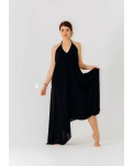 Women's long dress with open back Black Pearl RAO WEAR One Size height 165-170 cm