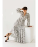 Long women's dress with sleeves Ivory Dreams from RAO WEAR SM height 170-175 white
