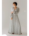 Long women's dress with sleeves Ivory Dreams from RAO WEAR SM height 170-175 white