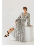 Long women's dress with sleeves Ivory Dreams from RAO WEAR SM height 170-175 white