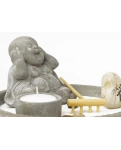 Set of Zen Tabletop Rock Garden "I Hear Nothing" 17.5 x 17.5 x 8 cm
