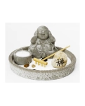 Set of Zen Tabletop Rock Garden "I Hear Nothing" 17.5 x 17.5 x 8 cm