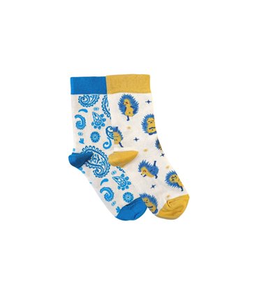 Набір шкарпеток RAO Йога Їжачки + Блакитні Пейслі 2 пари (36-38)