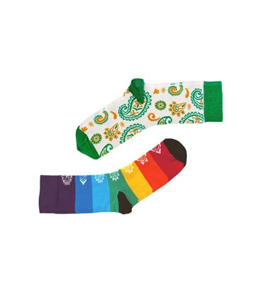 Набір шкарпеток RAO Йога 7 чакр + Зелені Пейслі 2 пари (36-38)