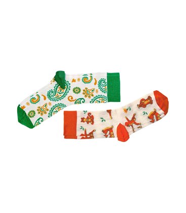 Набір шкарпеток RAO Йога Зелені Пейслі + Котики 2 пари (36-38)