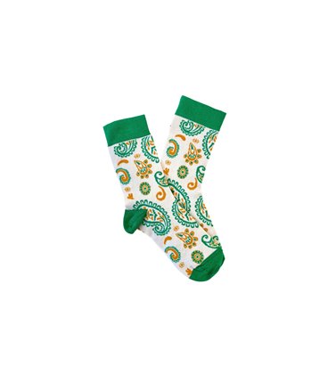 Шкарпетки RAO Йога Пейслі (36-38) бежеві з жовто-зеленим візерунком