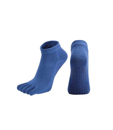 Шкарпетки для йоги та пілатесу нековзкі закриті Amber Grip синій (35-40)