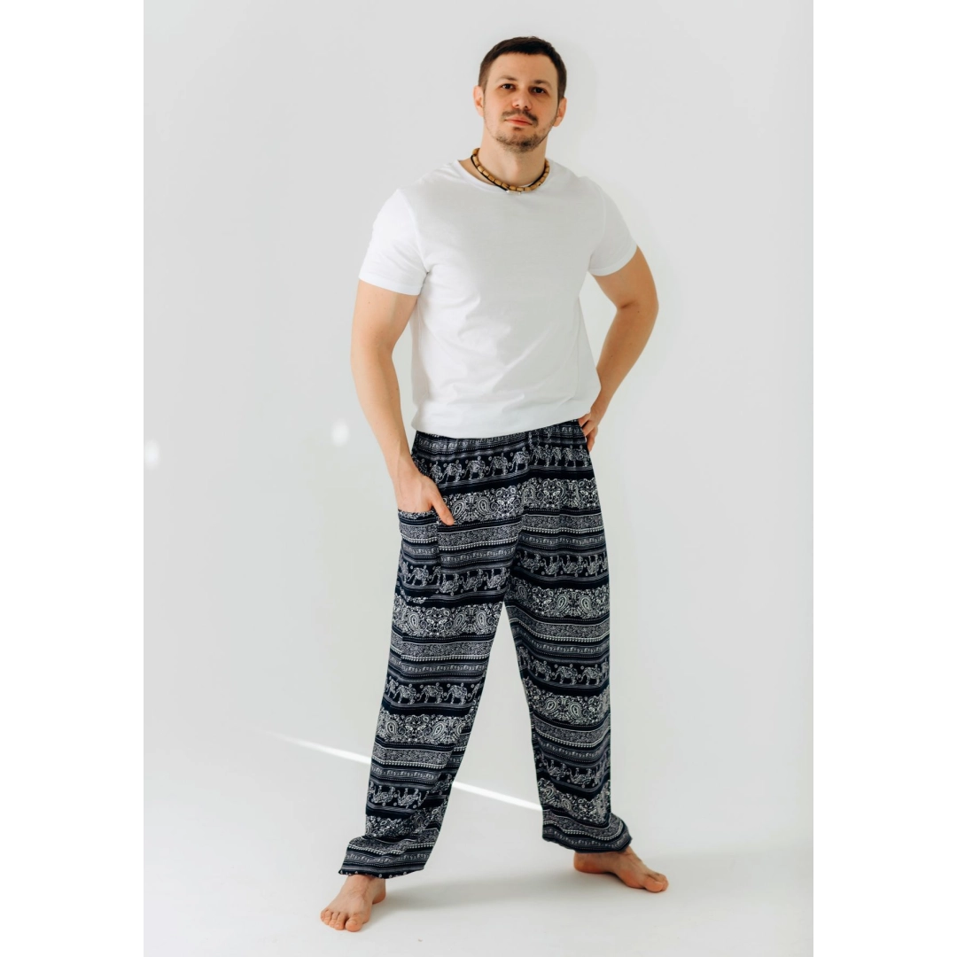 Свободные штаны-шаровары Elephant Noir RAO WEAR унисекс OneSize рост 165-175 см черный