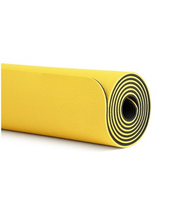 Килимок для йоги Bodhi Lotus Pro 183x60x0.6 см жовтий/антрацитовий