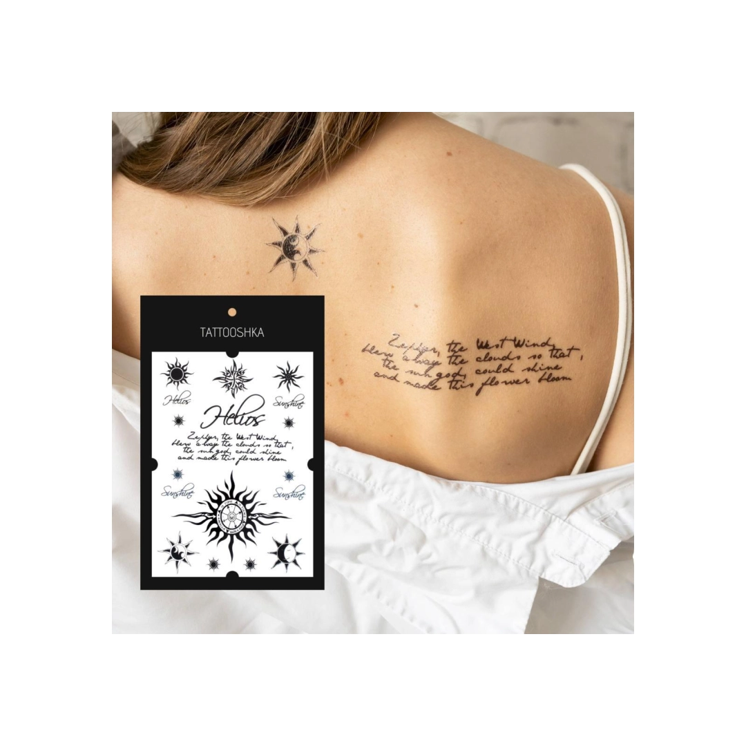 Временное переводное тату Космические узоры Tattooshka 60x105 мм