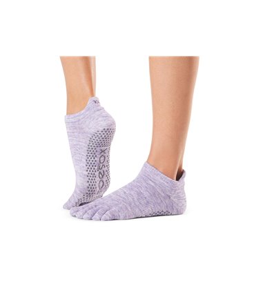 Шкарпетки для йоги ToeSox Full Toe Low Rise Grip Heather Purple S (36-38.5)