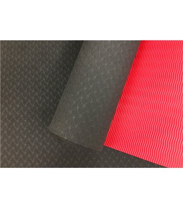 Коврик для йоги и фитнеса Hanuman Two Tones Amber 183x61x0.6 см черный/красный