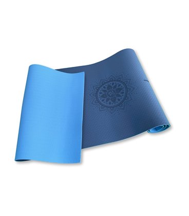 Коврик для йоги Hanuman Alignment Amber 183x61x0.6 см синий/голубой