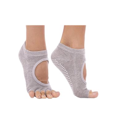 Носки для йоги нескользящие Samantha RAO светло-серые (35-39)
