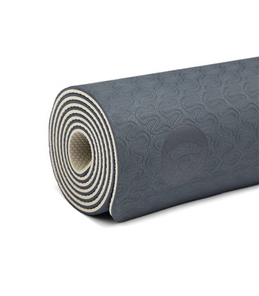 Коврик для йоги Bodhi Lotus Pro 183x60x0.6 см темно-синий/серебристо-серый