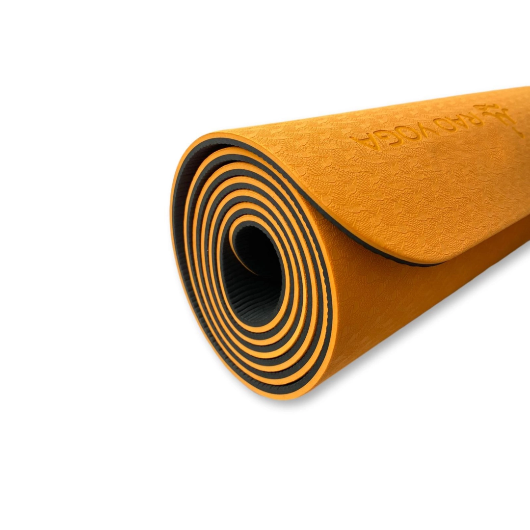 Коврик для йоги RAO Hanuman 183x61x0.5 см оранжевый черный