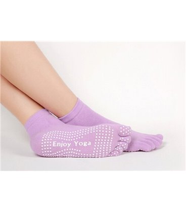 Носки для йоги нескользящие с закрытой стопой Sharlotte RAO фиолетовые (36-39)