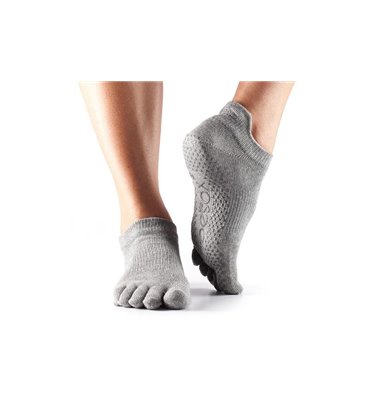 Носки для йоги ToeSox Full Toe Low Rise Grip Heather Grey S (36-38.5)