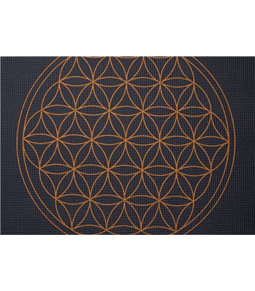 Коврик для йоги Bodhi Leela Flower of Life антрацит 183x60x0.45 см
