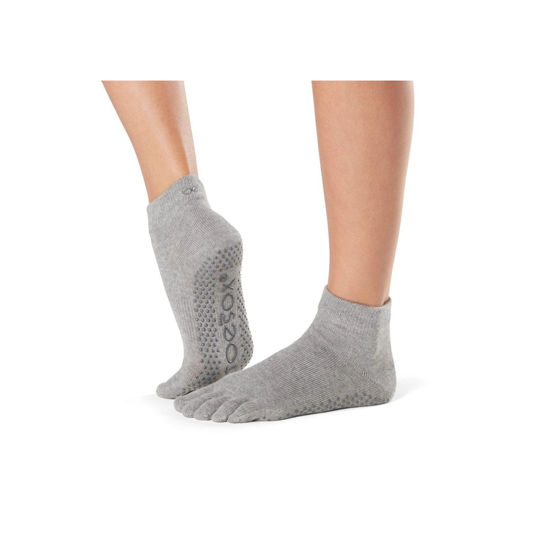Носки для йоги ToeSox Full Toe Ankle Grip Heather Grey L (43-45)