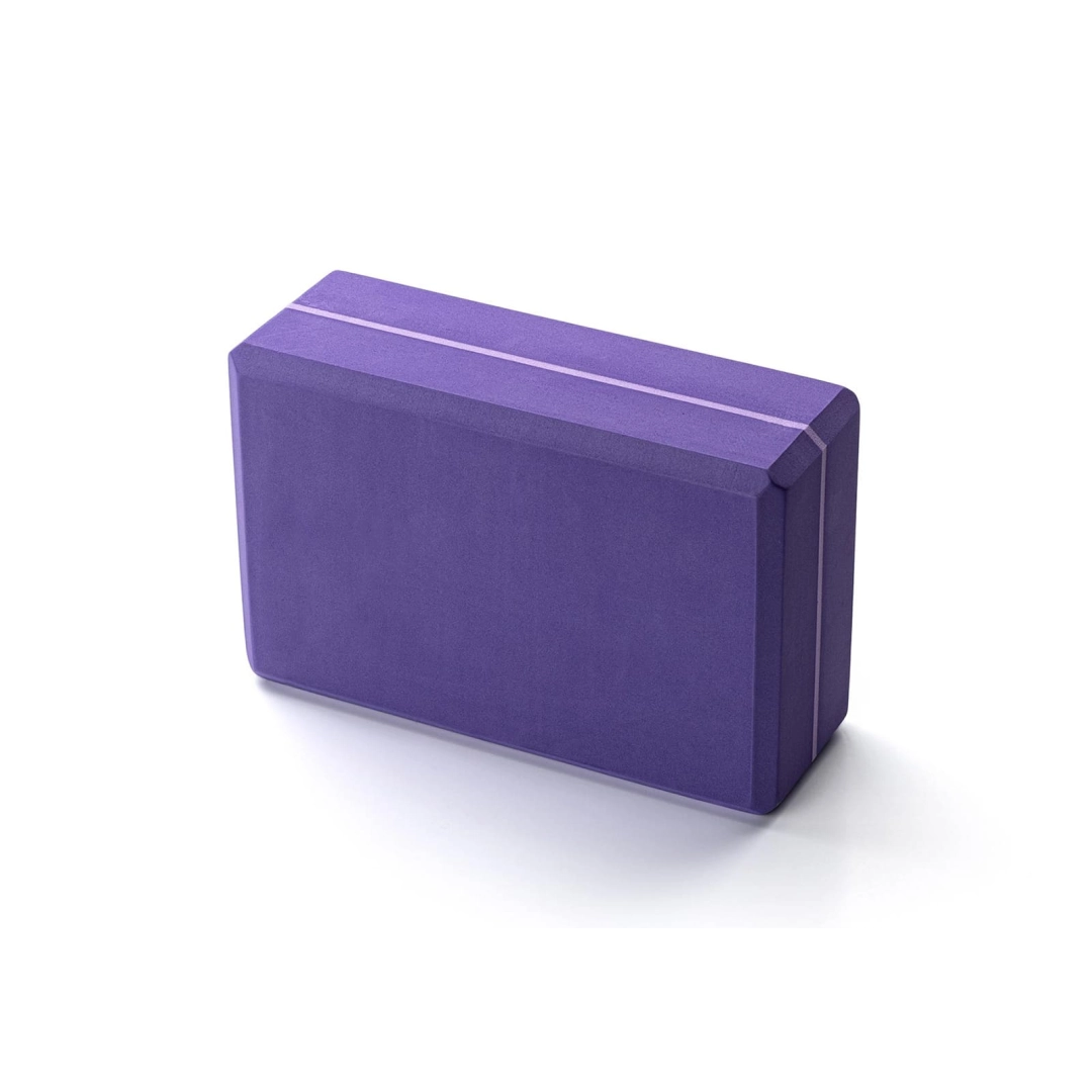 Блок для йоги Kurma Striped фиолетовый 23x15x7.5 см