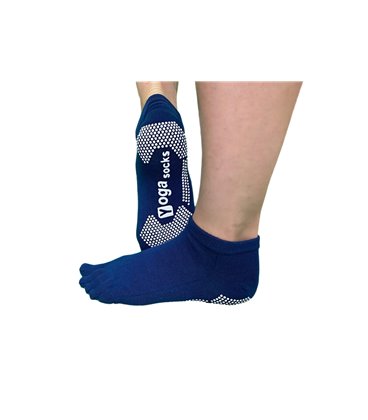 Носки для йоги нескользящие с закрытой стопой RAO синие