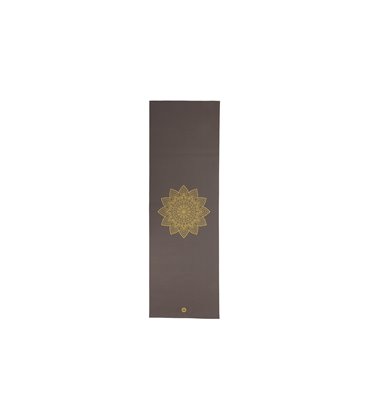 Йога мат Rishikesh Golden Mandala серый 183x60x0.45 см